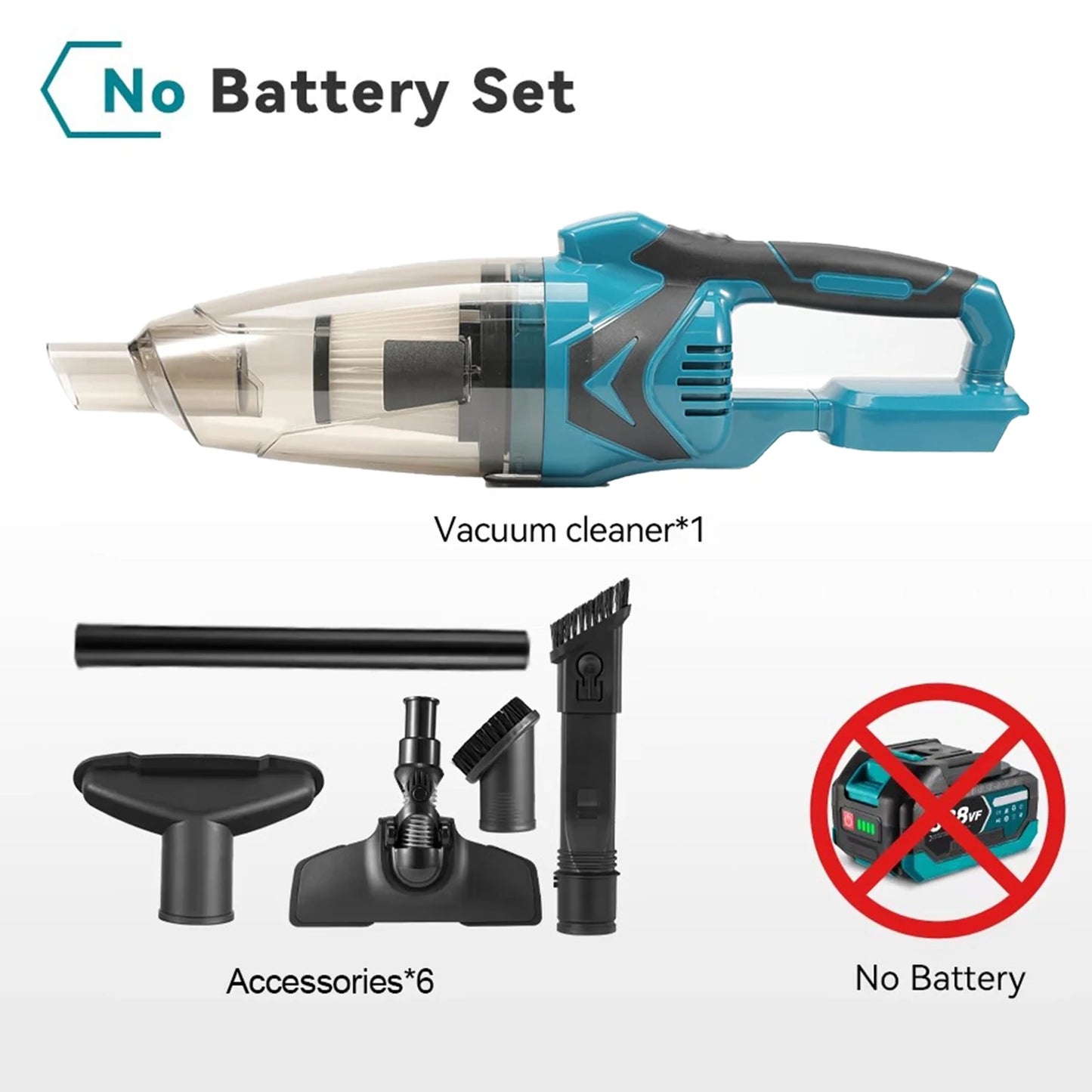 1500W Cordless Handheld Electric Vacuum Cleaner Rechargeable Cleaning Tool for Home Car Pet Hair for Makita 18V Battery