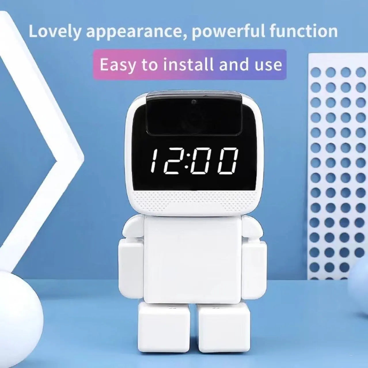 1080P Time Display Wireless PTZ IP Camera Robot WIFI 360 degree no dead angle high-definition night vision Smart home HD camera