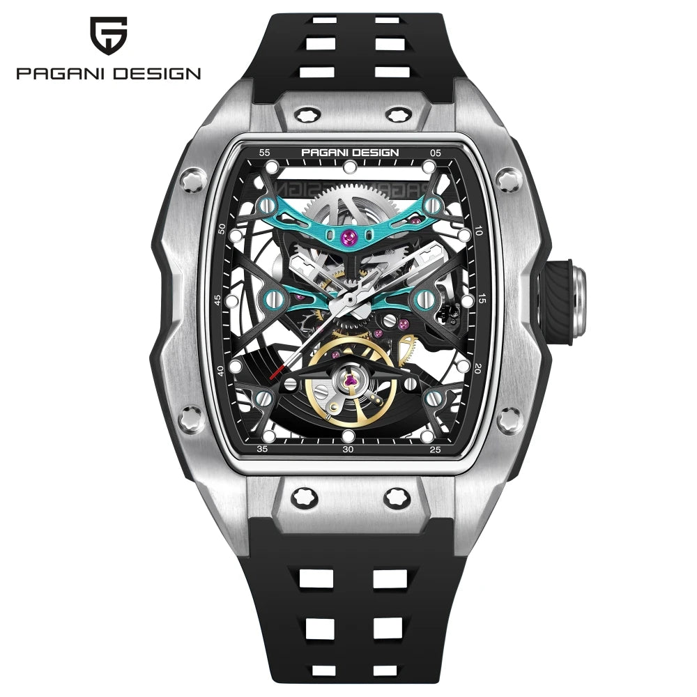 PAGANI DESIGN 2024 42MM New Alien Hollow Back Transparent Movement Luxury Men Watch Sapphire Glass Automatic Men Watches For Men