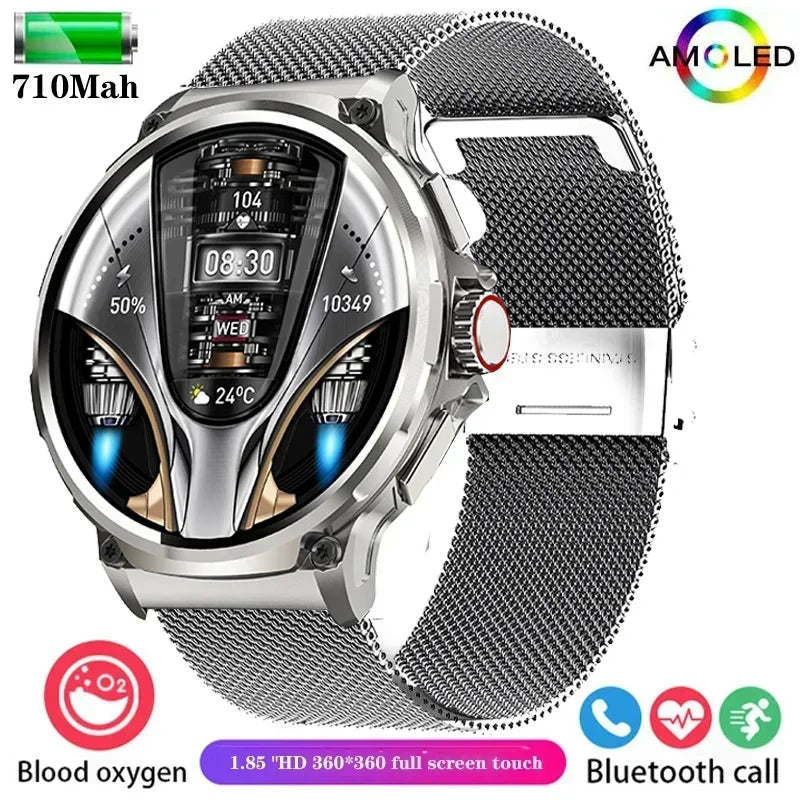 Smartwatch 1.85-inch ultra HD smartwatch, GPS track, HD Bluetooth call; 710 mah large battery 400+ dial, suitable for Huawei