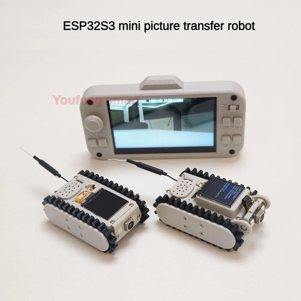 RC Tank Pipeline Inspection Wireless Video Robot Hole Scouting Car with Moving Camera ESP32 Scanning Code Networking APP Program