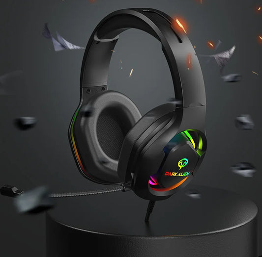 New  RGB Gaming Headset with Mic Over-Ear Headphones 7.1 Surround Sound PC PS4 PS5 3 EQ Options Game Movie Music