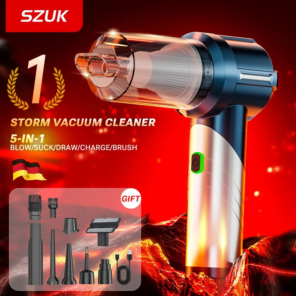 SZUK Car Vacuum Cleaner Mini Portable Vacuum Cleaner Strong Suction Foldable Handheld Wireless Cleaner Powerful Cleaning Machine