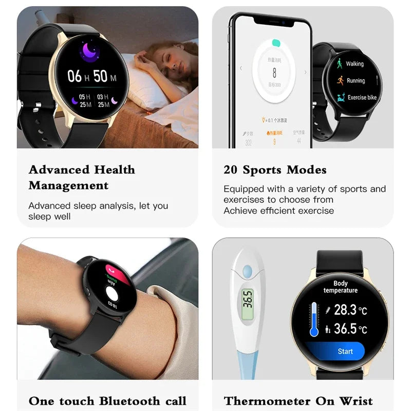 New Bluetooth Call Smart Watch Women Sports Fitness Tracker Waterproof 2025 Smartwatch Large HD Screen For Huawei Phone