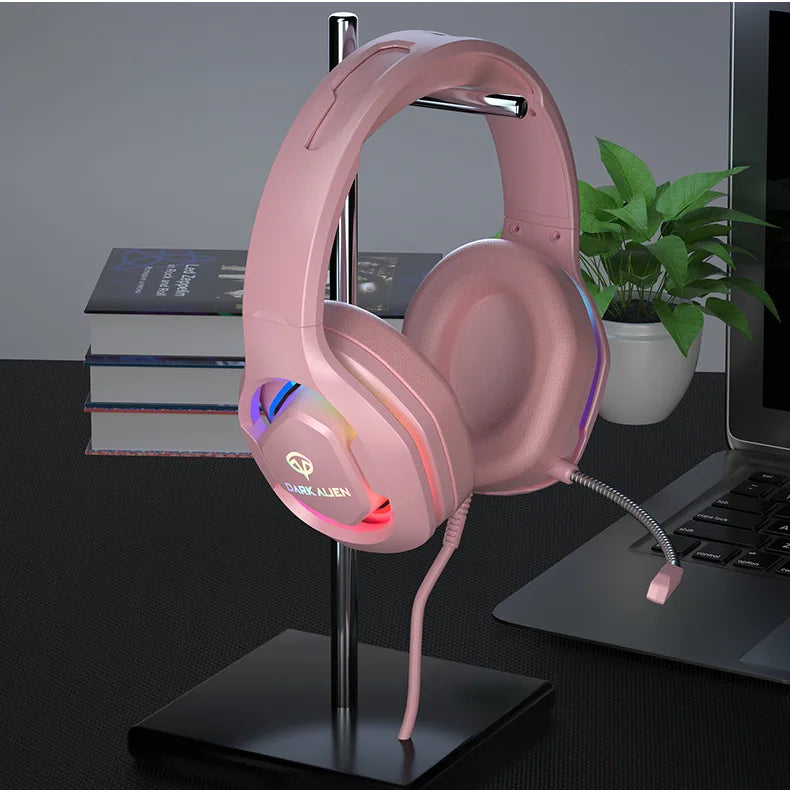 New  RGB Gaming Headset with Mic Over-Ear Headphones 7.1 Surround Sound PC PS4 PS5 3 EQ Options Game Movie Music