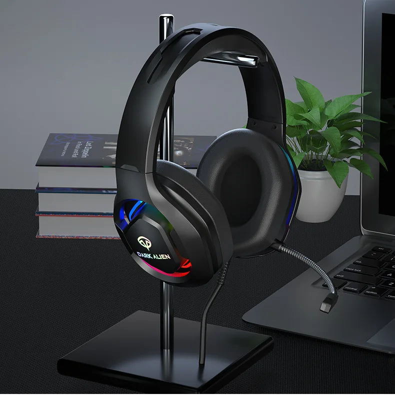 New  RGB Gaming Headset with Mic Over-Ear Headphones 7.1 Surround Sound PC PS4 PS5 3 EQ Options Game Movie Music