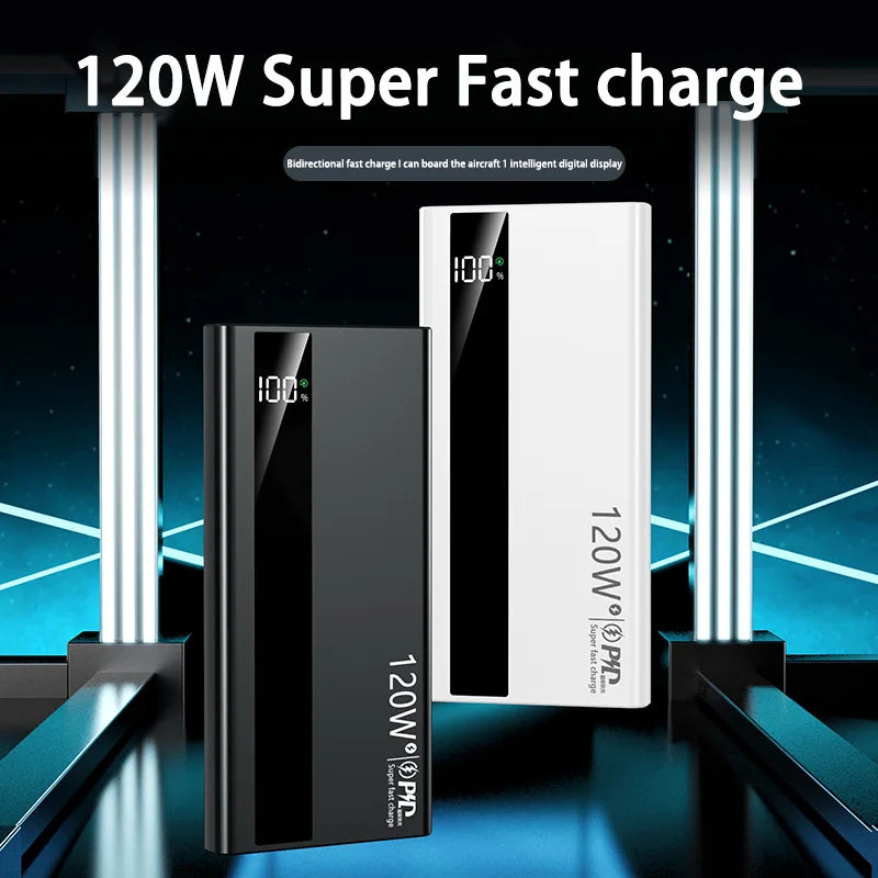 120W 200000mAh Power Bank High Capacity Digital Display Fast Charging Powerbank Portable Battery Charger For iPhone and universal phone