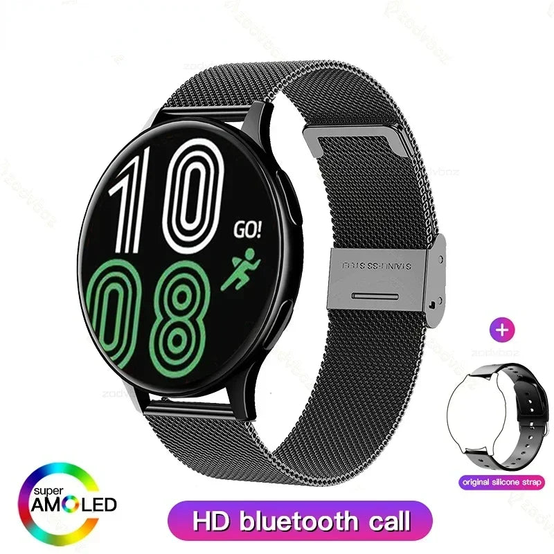 Fashion New Smart Watch Round Smartwatch Bluetooth Calls Watches Men Women Fitness Bracelet Custom Watch Face +Gift Box