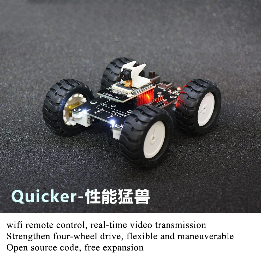 WiFi Robot Car with Camera Open Source ESP32 for Arduino Programming Quicker Android English APP or Webpage Control Robot Kit