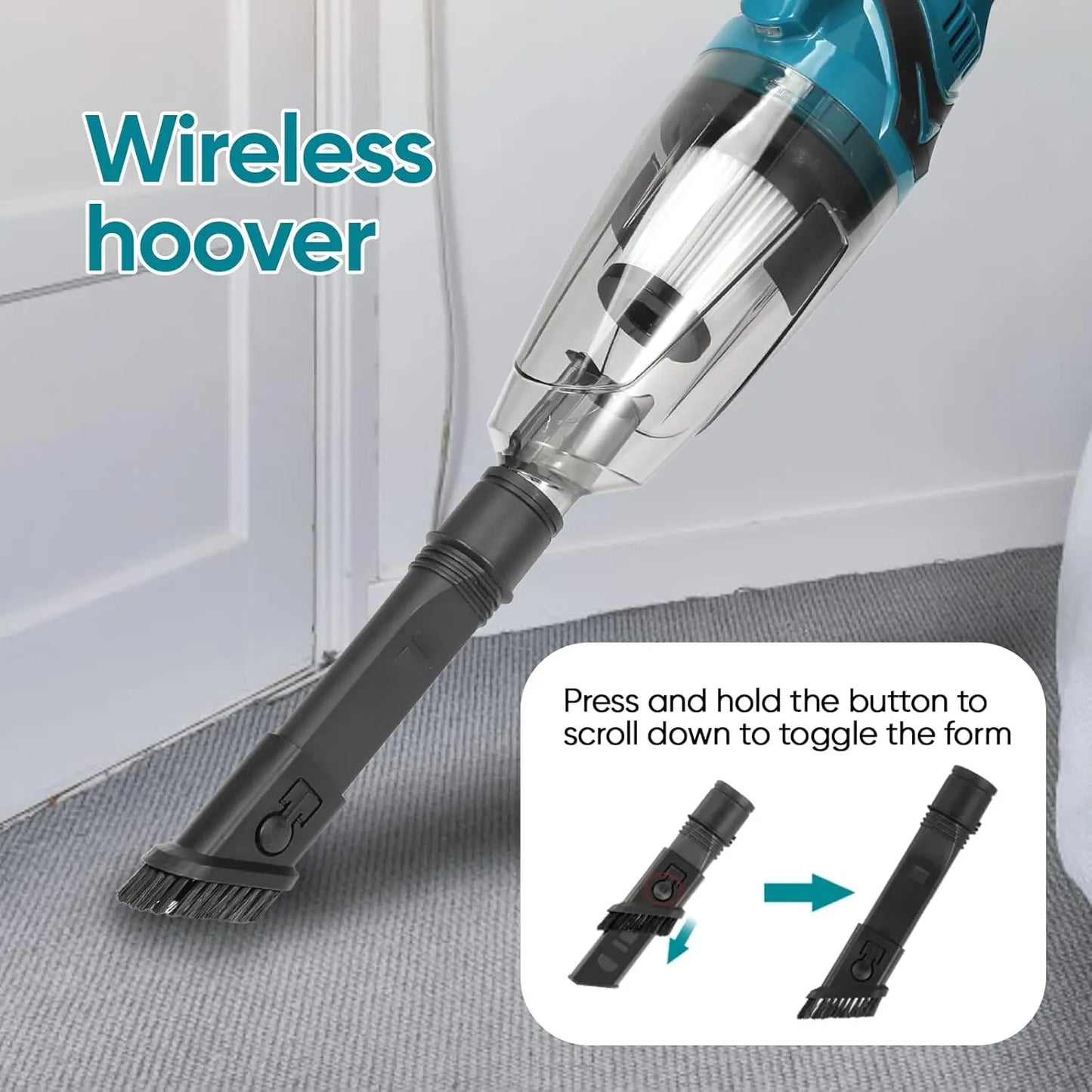 1500W Cordless Handheld Electric Vacuum Cleaner Rechargeable Cleaning Tool for Home Car Pet Hair for Makita 18V Battery