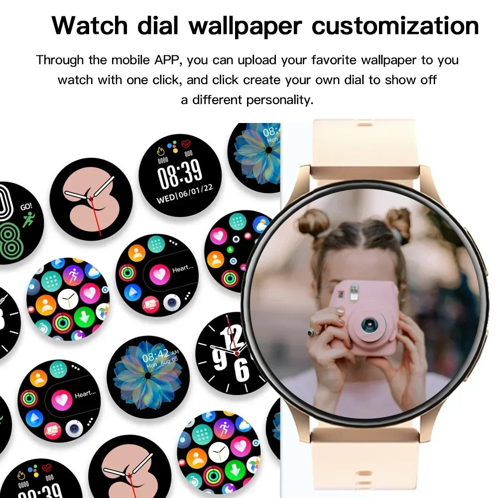 Fashion New Smart Watch Round Smartwatch Bluetooth Calls Watches Men Women Fitness Bracelet Custom Watch Face +Gift Box