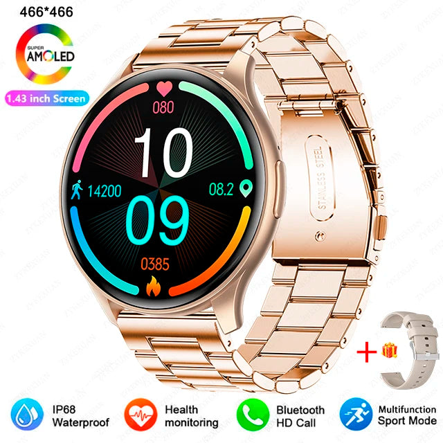 2025 New For Xiaomi Huawei 1.43 inches Bluetooth Call Smartwatch Women Men AMOLED 466*466 HD Pixel Display Smartwatches Ladies