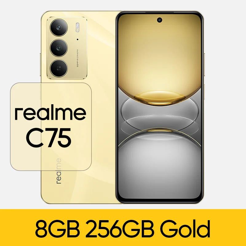 realme C75 Smartphone NFC 6.72'' 90Hz FHD Display Helio G92 Max Chipset 5828mAh Battery 50MP AI Camera 256GB 45W Charge IP69