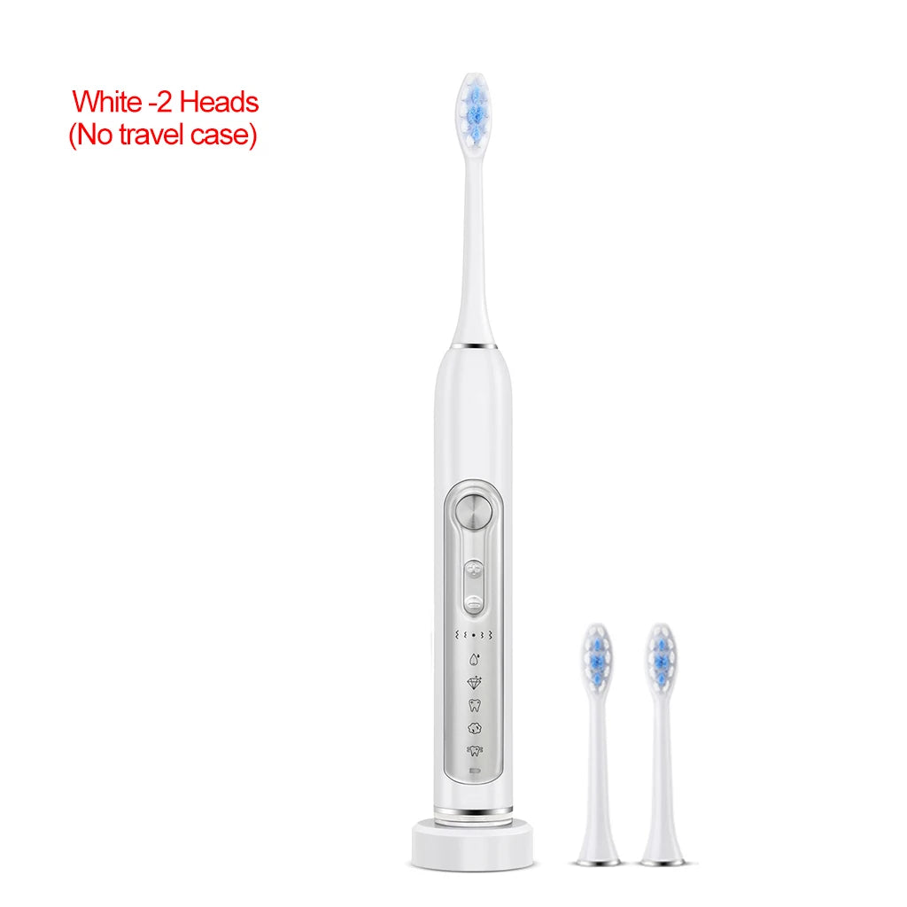 SUBORT Super Sonic Electric Toothbrushes for Adults Kid Smart Timer Whitening Toothbrush IPX7 Waterproof Replaceable Heads Set