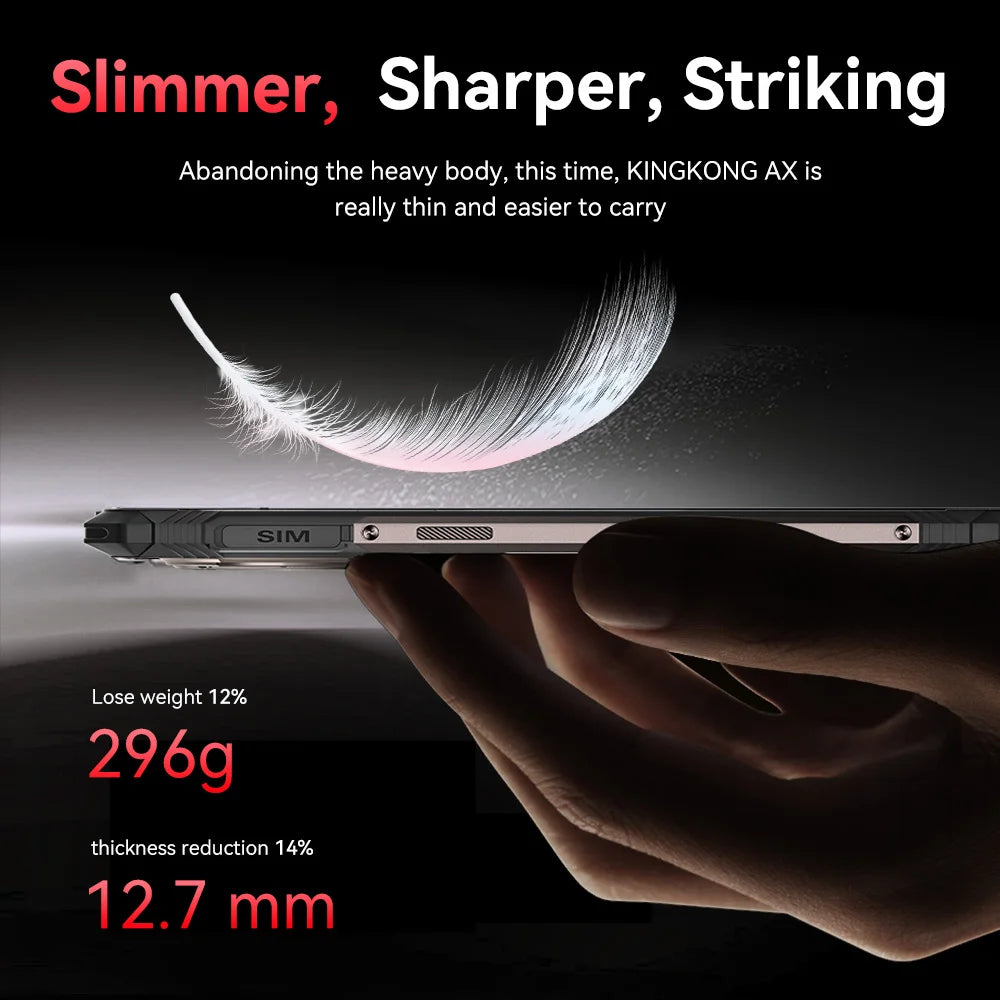 [Ship From BR] Ultra-thin Rugged Smartphone Android Cubot KINGKONG AX, Helio G99, 24GB RAM, 256GB ROM, 120Hz Screen, 100MP, NFC