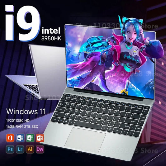 Windows 11 i9 Gaming Laptop Intel Core i9 8950HK Laptops 16GB DDR4 1TB SSD Notebook PC Gamer Computer Office Study Notebook PC