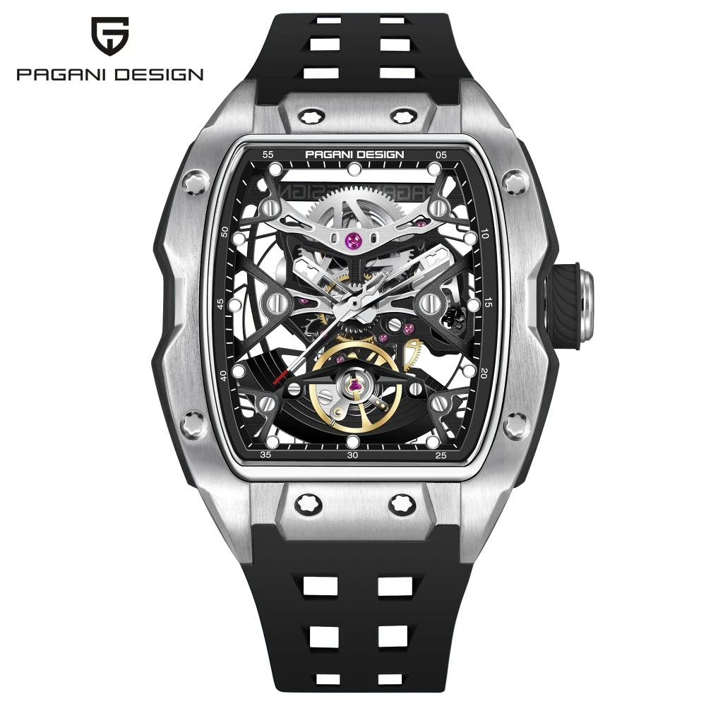 PAGANI DESIGN 2024 42MM New Alien Hollow Back Transparent Movement Luxury Men Watch Sapphire Glass Automatic Men Watches For Men