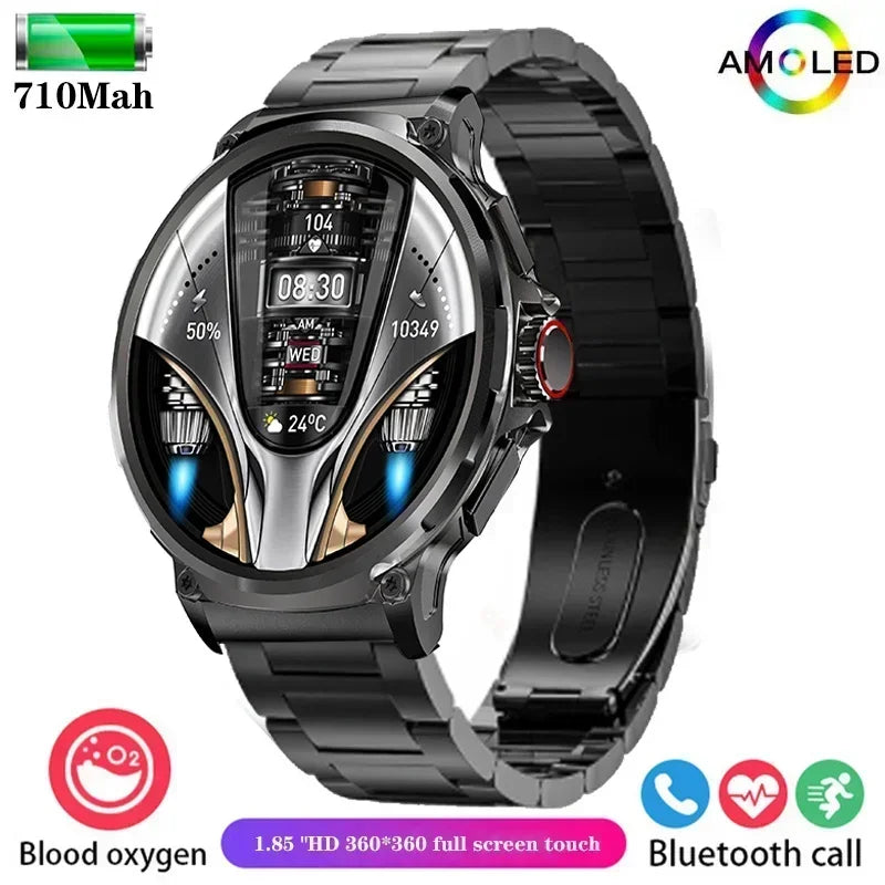 Smartwatch 1.85-inch ultra HD smartwatch, GPS track, HD Bluetooth call; 710 mah large battery 400+ dial, suitable for Huawei