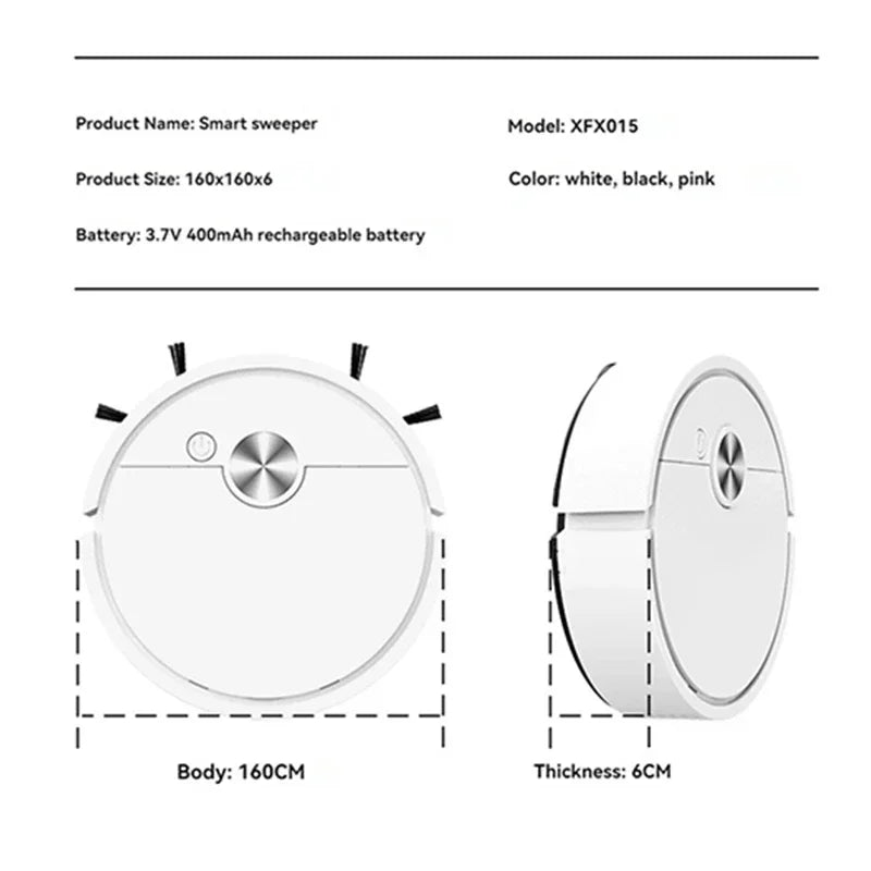 Robot Cleaning Robot 3 in 1 Smart Sweeping Robot Vacuum Cleaner 4000Pa Strong Suction Easy To Use For Hard Floors Pet Hair Carpets New