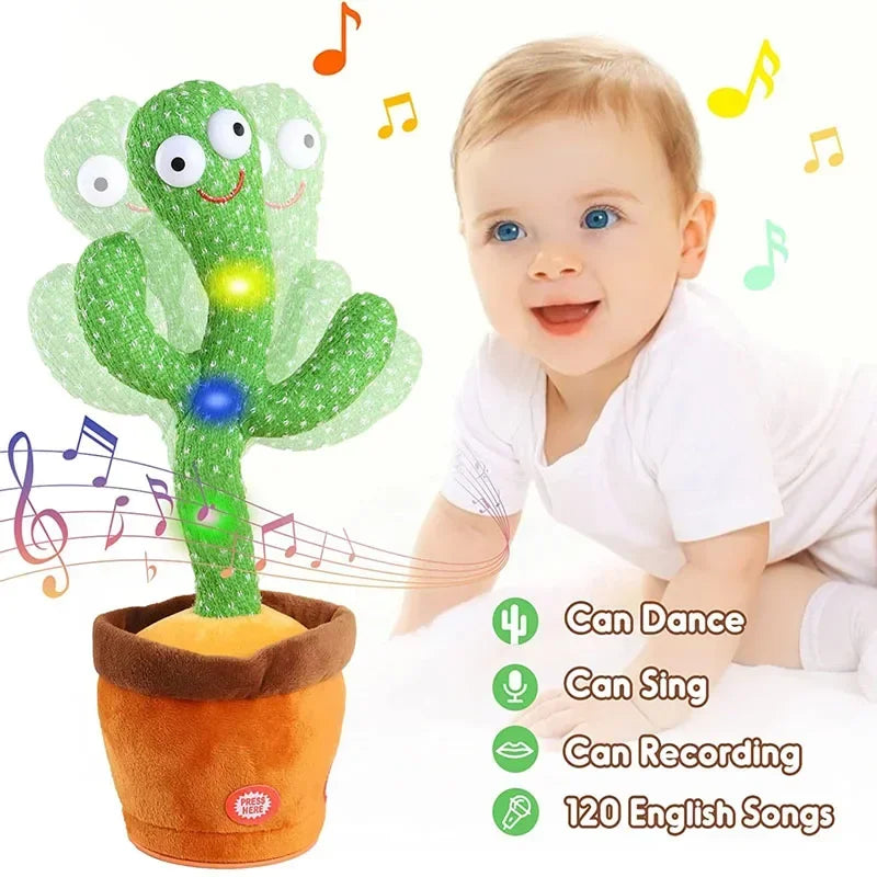 Kids Dancing Talking Intelligent Cactus Interactive Learning and Musical Toy for Kids To Dance Record and Speak with Fun