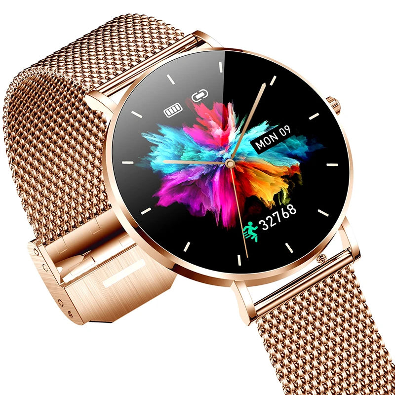 Ultrathin Smart Watch Women 1.36-inch AMOLED HD Pixel Display Always Shows Call Time Reminder Smartwatch