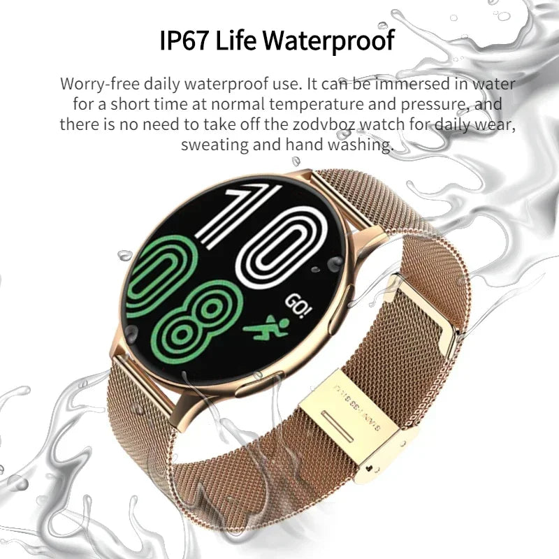 Fashion New Smart Watch Round Smartwatch Bluetooth Calls Watches Men Women Fitness Bracelet Custom Watch Face +Gift Box