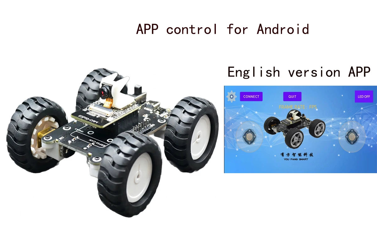 WiFi Robot Car with Camera Open Source ESP32 for Arduino Programming Quicker Android English APP or Webpage Control Robot Kit