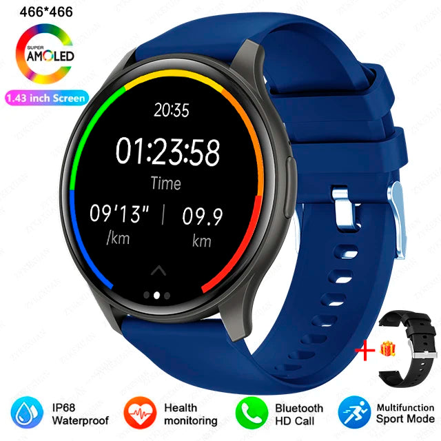 2025 New For Xiaomi Huawei 1.43 inches Bluetooth Call Smartwatch Women Men AMOLED 466*466 HD Pixel Display Smartwatches Ladies