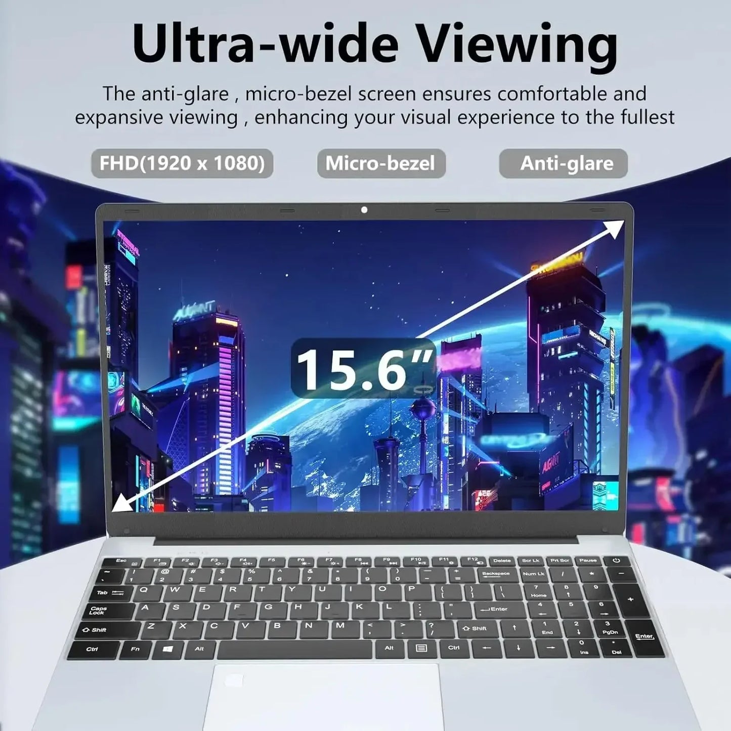 15.6" Ultra-Thin Laptop 16GB RAM 1TB SSD Intel Core 8500Y Notebook  1920*1080 HD Display Office Study Computer PC Windows 11 Pro