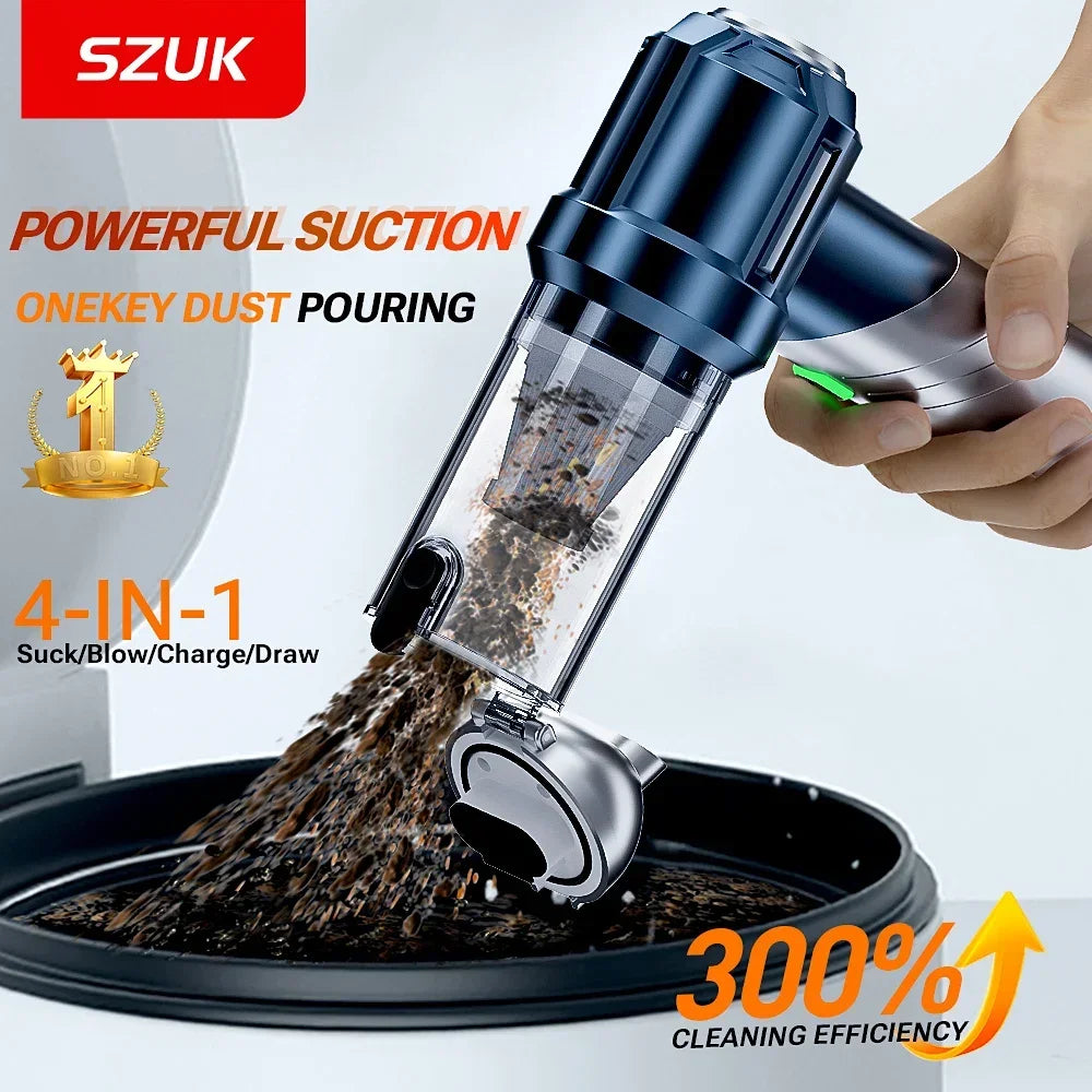 SZUK Car Vacuum Cleaner Mini Portable Vacuum Cleaner Strong Suction Foldable Handheld Wireless Cleaner Powerful Cleaning Machine