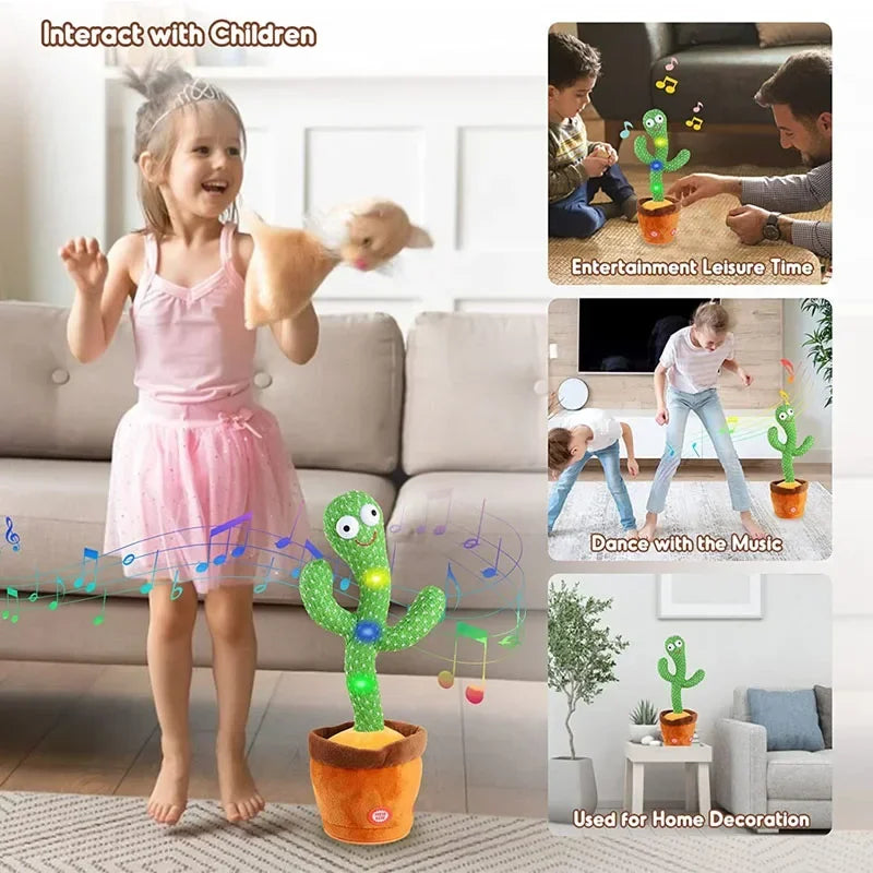 Kids Dancing Talking Intelligent Cactus Interactive Learning and Musical Toy for Kids To Dance Record and Speak with Fun