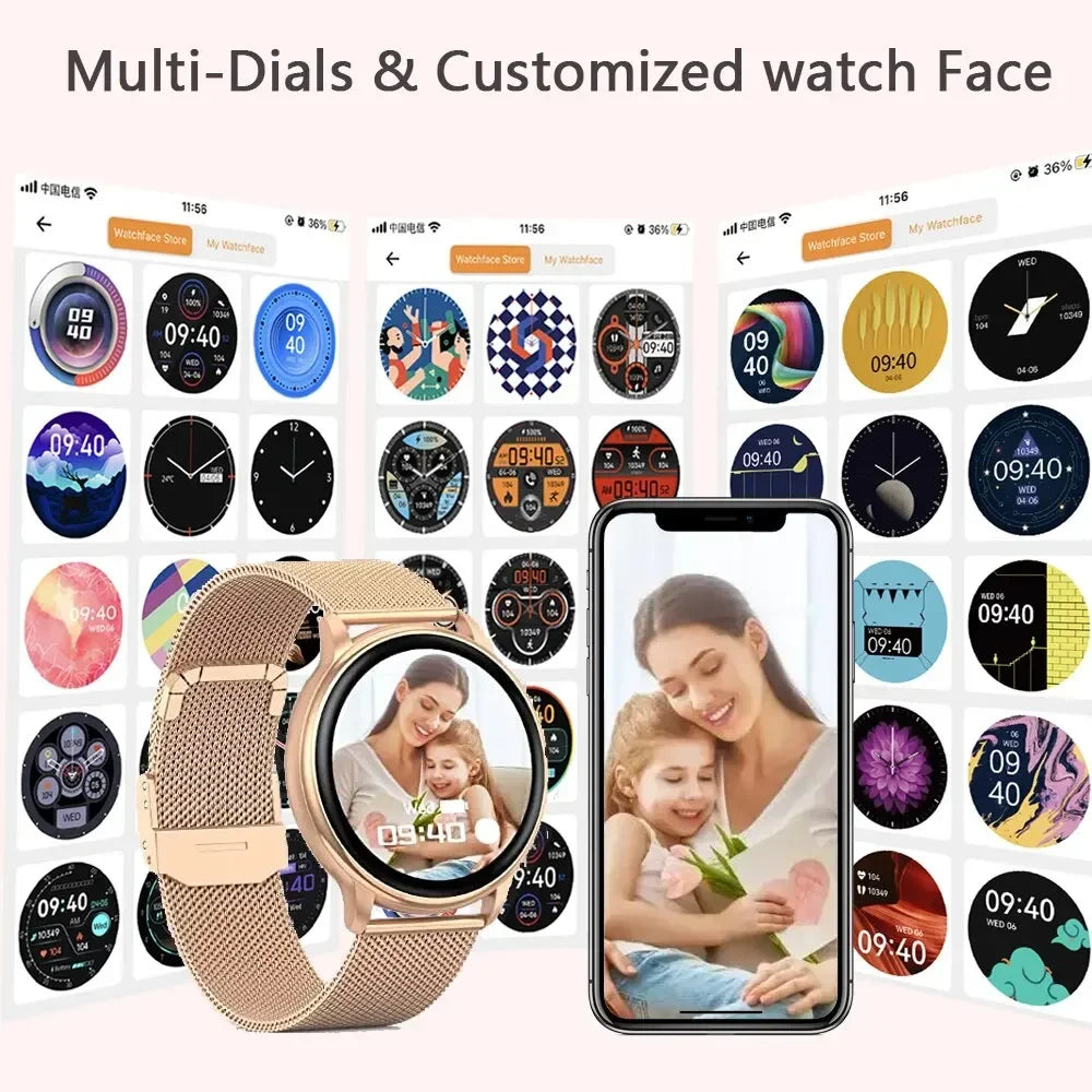 Bluetooth Call Smart Watch Women Steel Watches Men Sports Fitness Tracker Heart Rate Smartwatch For Android IOS G35