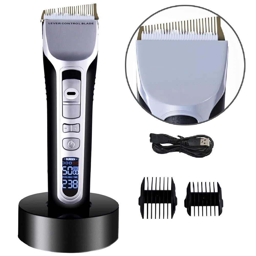 Hair Clipper Unique Shaped Moving Blade Hair Trimmer LCD Display USB Rechargeable For Salon Men Hair Cutting Barber Machine