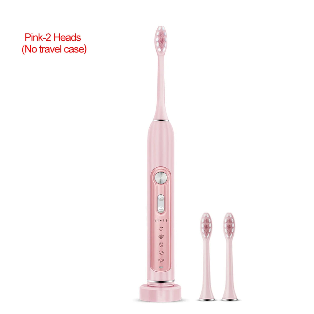 SUBORT Super Sonic Electric Toothbrushes for Adults Kid Smart Timer Whitening Toothbrush IPX7 Waterproof Replaceable Heads Set