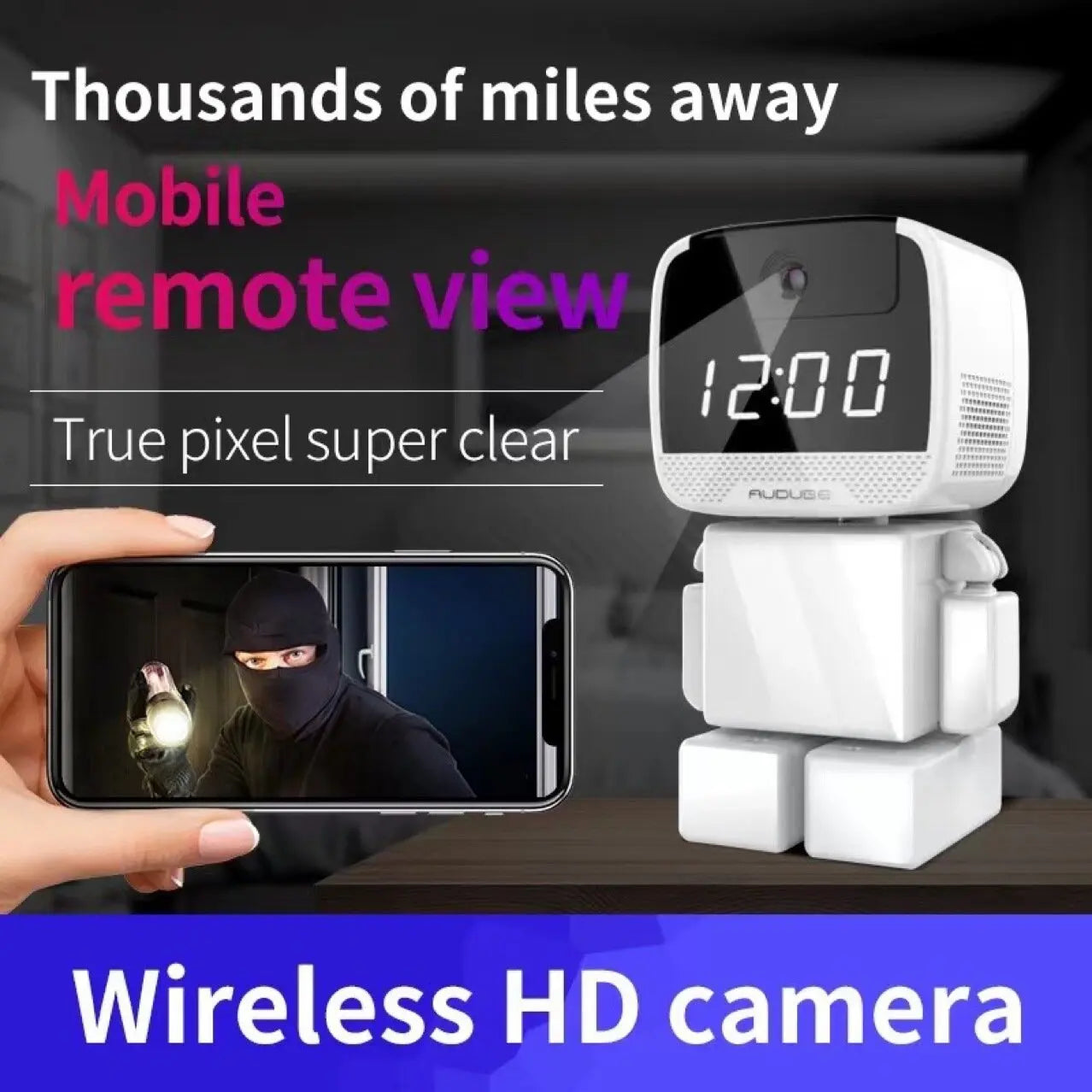 1080P Time Display Wireless PTZ IP Camera Robot WIFI 360 degree no dead angle high-definition night vision Smart home HD camera