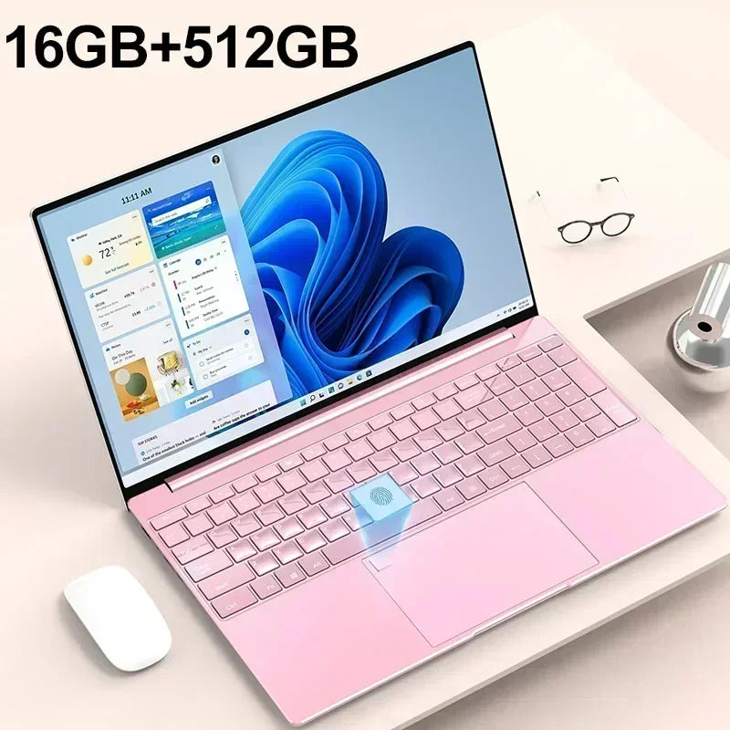 15.6" Portable Laptop 32GB Ram  Intel N5095 DDR4 2TB SSD Windows 11 Notebook Pc GamerOffice Computer with Backlit Fingerprint