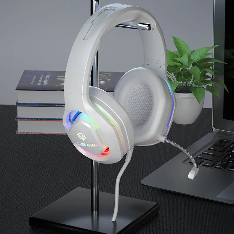 New  RGB Gaming Headset with Mic Over-Ear Headphones 7.1 Surround Sound PC PS4 PS5 3 EQ Options Game Movie Music