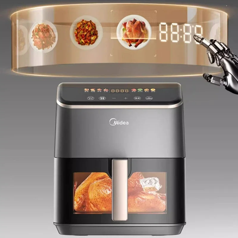 Air fryer household new AI intelligent baking large-capacity visual flip-free multi-functional steam oven