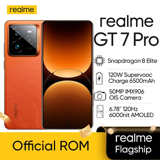 Realme GT7 Pro 6500mAh 120W Supervooc Snapdragon 8 Elite 6.78 Inch AMOLED 50MP  GT 7 Pro