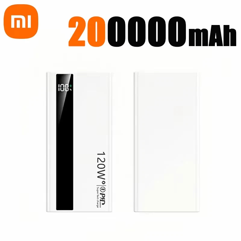 120W 200000mAh Power Bank High Capacity Digital Display Fast Charging Powerbank Portable Battery Charger For iPhone and universal phone